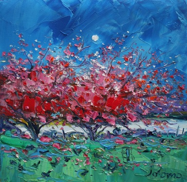 Bellanoch blossoms and ducks Knapdale 10x10